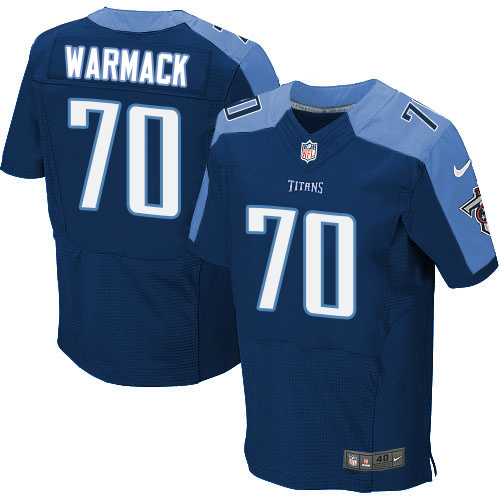 Men's Elite Chance Warmack Nike Jersey Navy Blue Alternate - #70 NFL Tennessee Titans